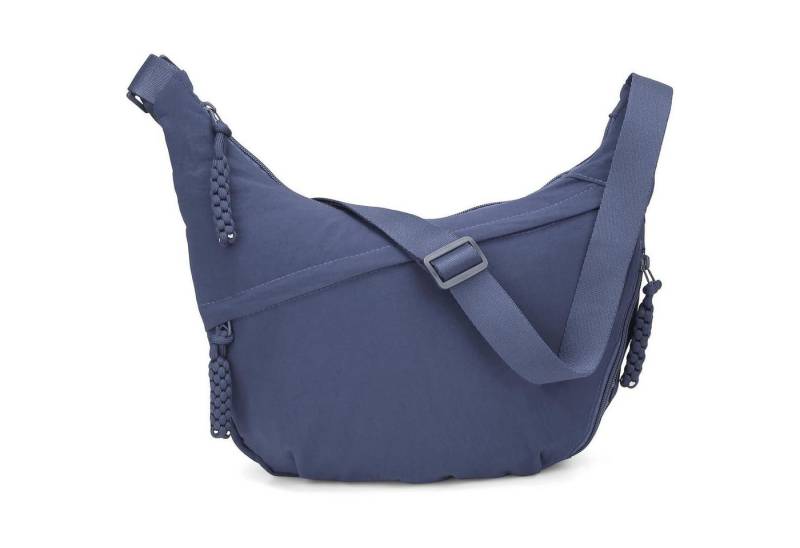 LuxusKollektion Hobo Umhängetasche Halbmond Nylon Crossbody Damen Schultergurt Blau von LuxusKollektion