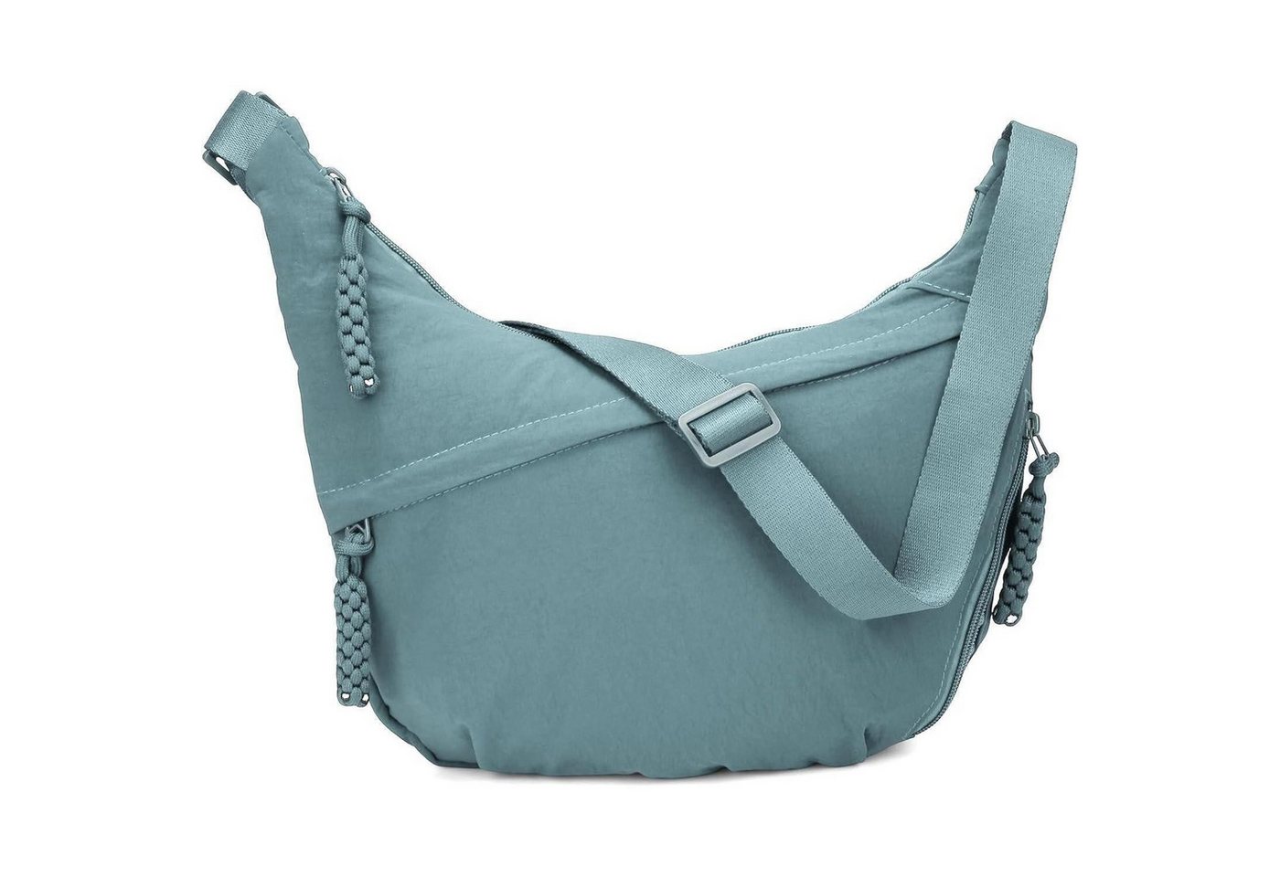 LuxusKollektion Hobo Umhängetasche Nylon Halbmond Crossbody Damen Schultergurt Hellblau von LuxusKollektion