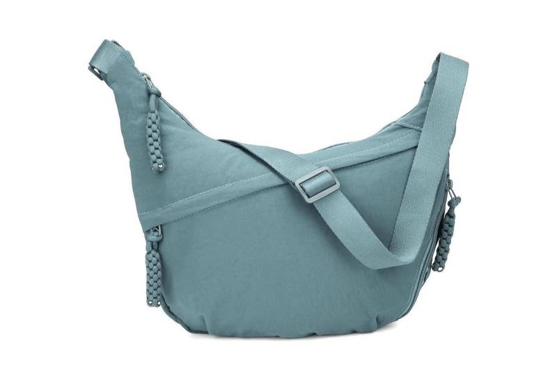 LuxusKollektion Hobo Umhängetasche Nylon Halbmond Crossbody Damen Schultergurt Hellblau von LuxusKollektion