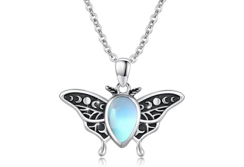LuxusKollektion Kette und Anhänger Set 925 Sterling Silber Luna Motte Anhänger Mondstein Kette Damen von LuxusKollektion