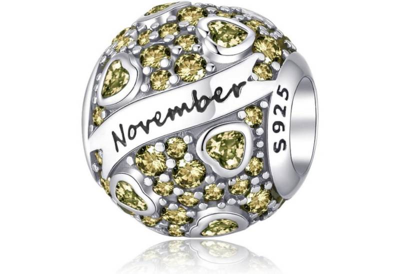 LuxusKollektion Kette und Anhänger Set Anhänger 925 Silber Geburtsstein Herz Beads Frauen C Frauen Charme 16 von LuxusKollektion