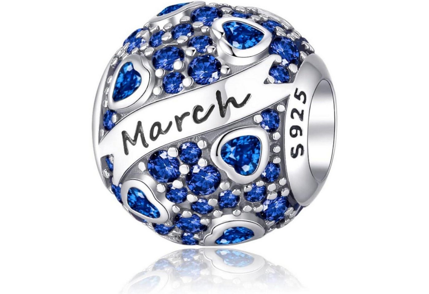 LuxusKollektion Kette und Anhänger Set Anhänger 925 Silber Geburtsstein Monatsstein Herz C-Frauen Charme-8 von LuxusKollektion