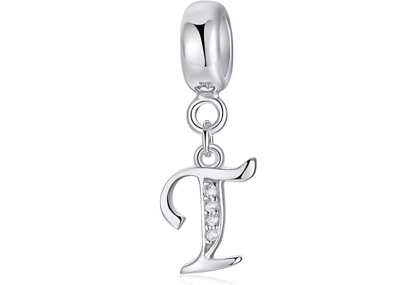LuxusKollektion Kette und Anhänger Set Anhänger 925 Silber Initial Buchstaben A Z Damen Charms Buchstaben-4-T von LuxusKollektion