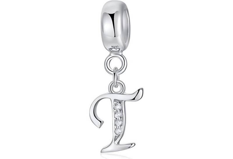 LuxusKollektion Kette und Anhänger Set Anhänger 925 Silber Initial Buchstaben A Z Damen Charms Buchstaben-4-T von LuxusKollektion