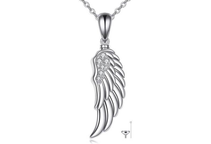LuxusKollektion Kette und Anhänger Set Anhänger 925 Sterling Silber Engelsflügel Cubic Angel Wings Urn Kette von LuxusKollektion