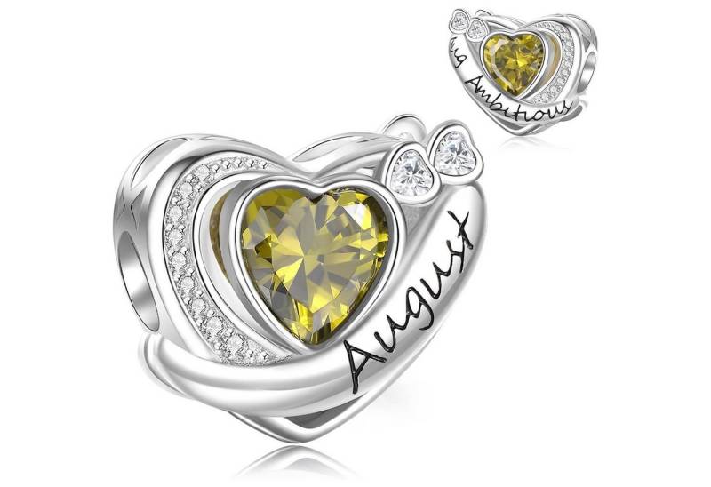 LuxusKollektion Kette und Anhänger Set Anhänger 925 Sterling Silber Geburtsstein Herz Charms Frauen A8-August von LuxusKollektion