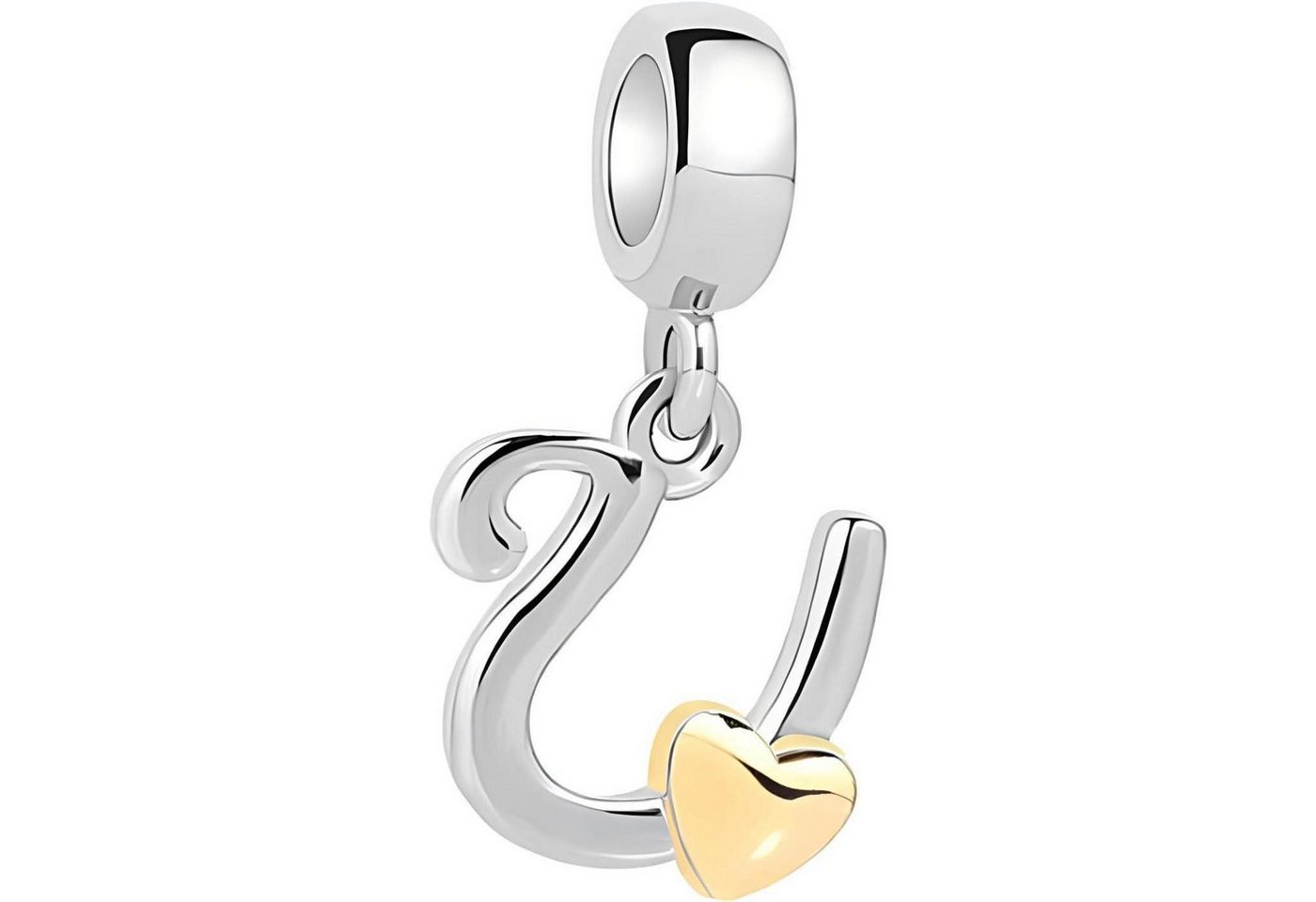 LuxusKollektion Kette und Anhänger Set Anhänger Buchstaben Damen Herz Armband Halskette Charms Buchstaben-3-U von LuxusKollektion