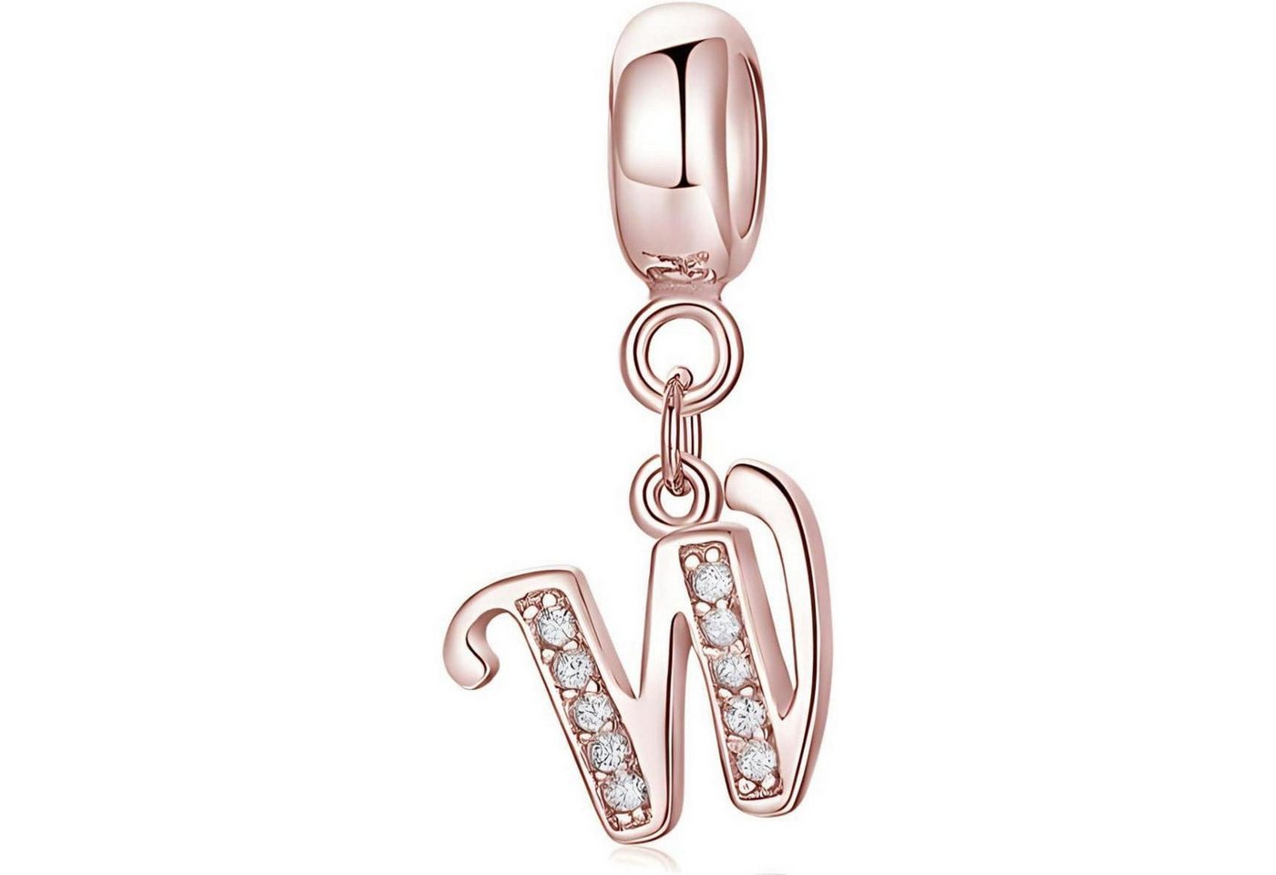 LuxusKollektion Kette und Anhänger Set Anhänger Charm Damen Rosegold Buchstaben A Z Charms Buchstaben-5-W von LuxusKollektion