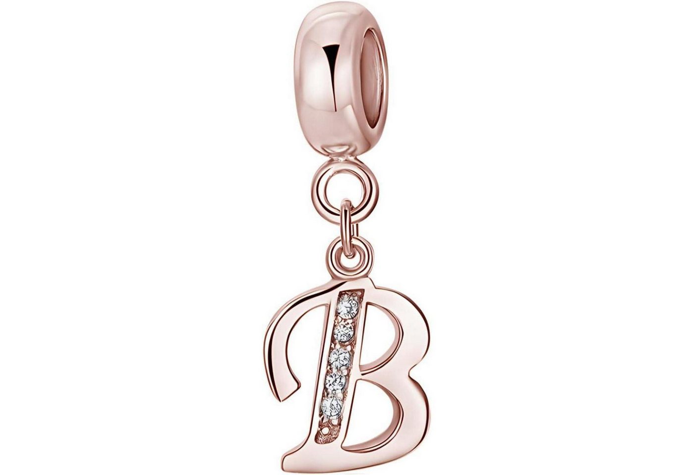 LuxusKollektion Kette und Anhänger Set Anhänger Damen Rosegold Buchstabe A Z Armband Charms Buchstaben-5-B von LuxusKollektion