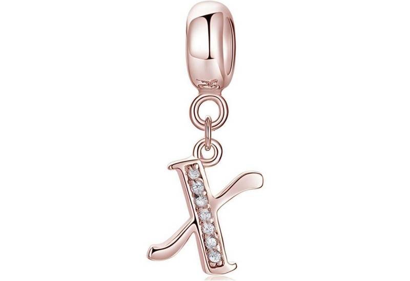 LuxusKollektion Kette und Anhänger Set Anhänger Damen Rosegold Buchstaben A Z Armband Charms Buchstaben-5-X von LuxusKollektion