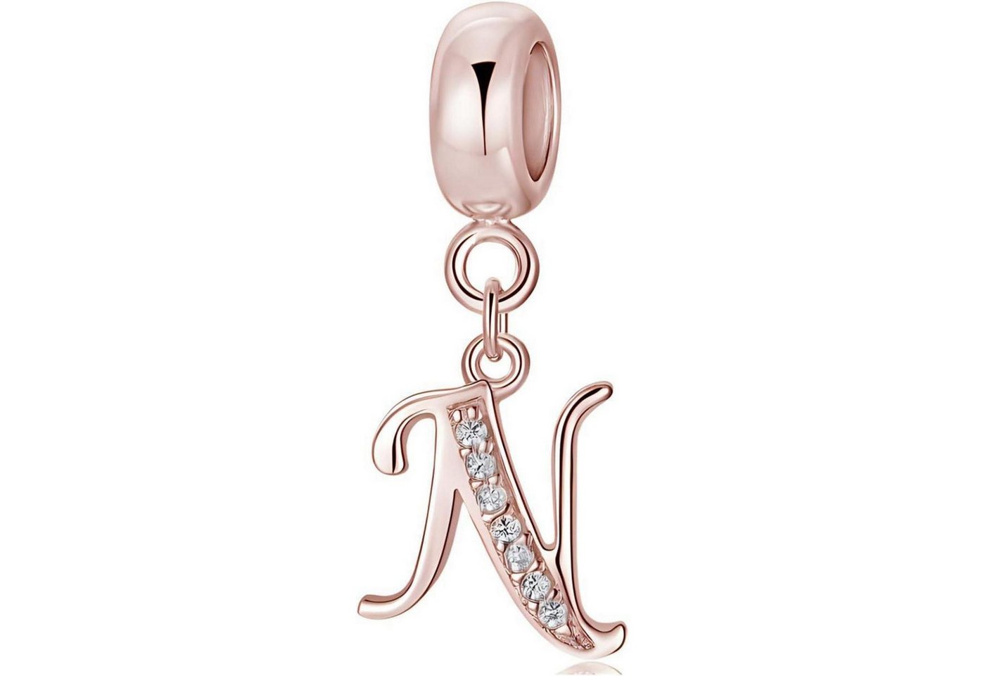 LuxusKollektion Kette und Anhänger Set Anhänger Damen Rosegold Charm Armband Halskette Charms Buchstaben 5 N von LuxusKollektion