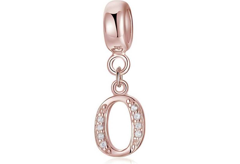LuxusKollektion Kette und Anhänger Set Anhänger Rosegold Charm Damen Buchstaben A Z Charms Buchstaben-5-O von LuxusKollektion