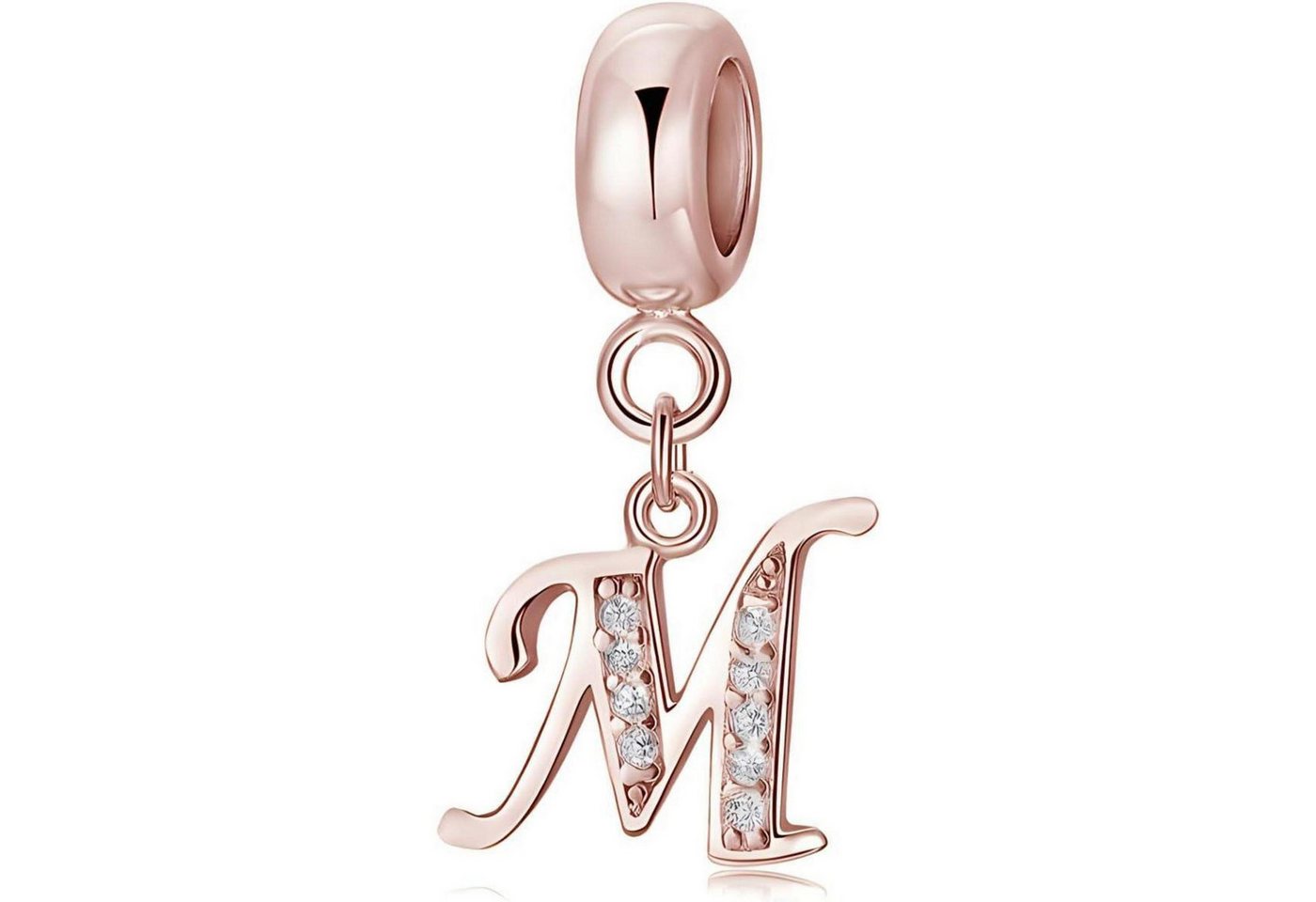 LuxusKollektion Kette und Anhänger Set Anhänger Rosegold Damen Buchstaben AZ Armband Charms Buchstaben-5-M von LuxusKollektion