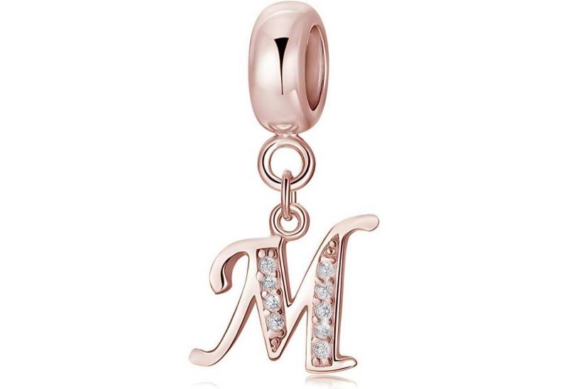 LuxusKollektion Kette und Anhänger Set Anhänger Rosegold Damen Buchstaben AZ Armband Charms Buchstaben-5-M von LuxusKollektion
