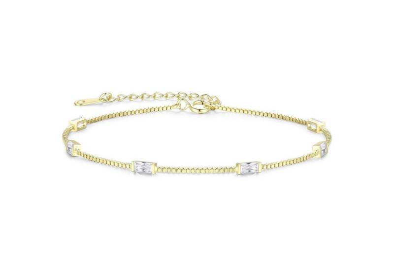 LuxusKollektion Kette und Anhänger Set Armband Damen Zirkonia Anhänger 925 Vergoldet-04-Apr 14k Vergoldet von LuxusKollektion