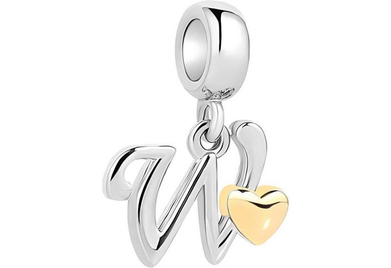 LuxusKollektion Kette und Anhänger Set Charm Damen Initial Beads Herz Armband Halskette Charms Buchstaben-3-W von LuxusKollektion