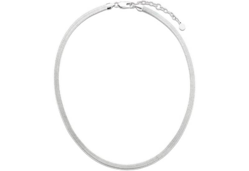 LuxusKollektion Kette und Anhänger Set Damen Flache Schlangenkette Edelstahl Franco Halskette Silber Gold 5mm von LuxusKollektion