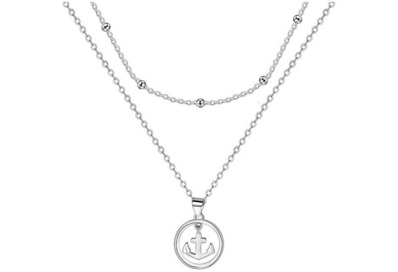 LuxusKollektion Kette und Anhänger Set Damen Halskette 925 Silber Anker Charm Geschenk für Mutter Freundin von LuxusKollektion