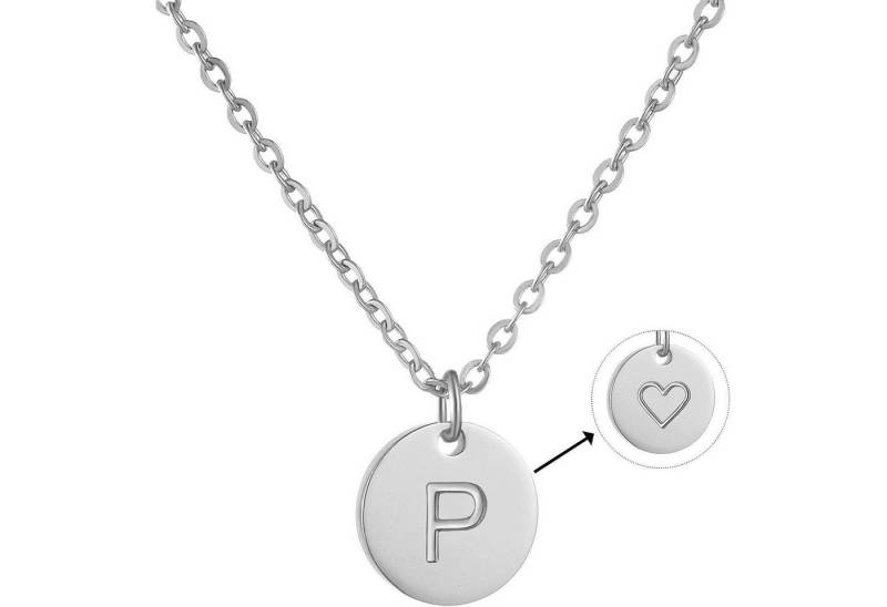 LuxusKollektion Kette und Anhänger Set Damen Initialen-Kette Buchstaben Anhänger Gold Rosegold Silber mit von LuxusKollektion