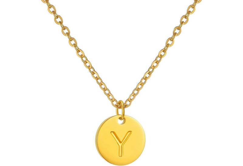 LuxusKollektion Kette und Anhänger Set Damen Initialen Kette Buchstaben Anhänger Gold Silber Rosegold Herzen von LuxusKollektion