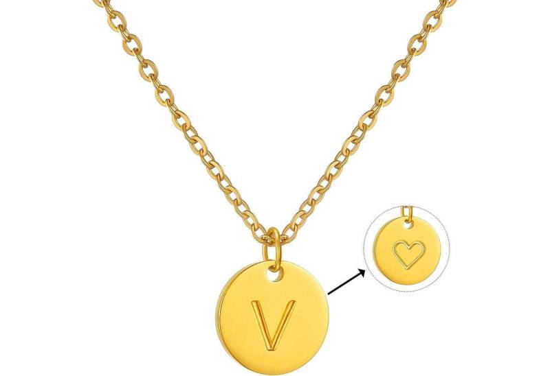 LuxusKollektion Kette und Anhänger Set Damen Initialen Kette Buchstaben Anhänger Gold Silber Rosegold mit von LuxusKollektion