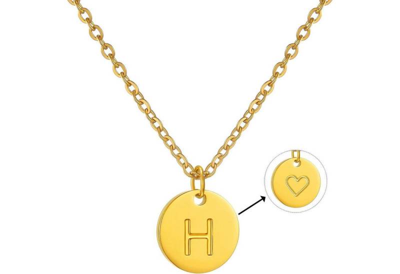 LuxusKollektion Kette und Anhänger Set Damen Initialen Kette Buchstaben Anhänger Gold Silber Rosegold mit von LuxusKollektion