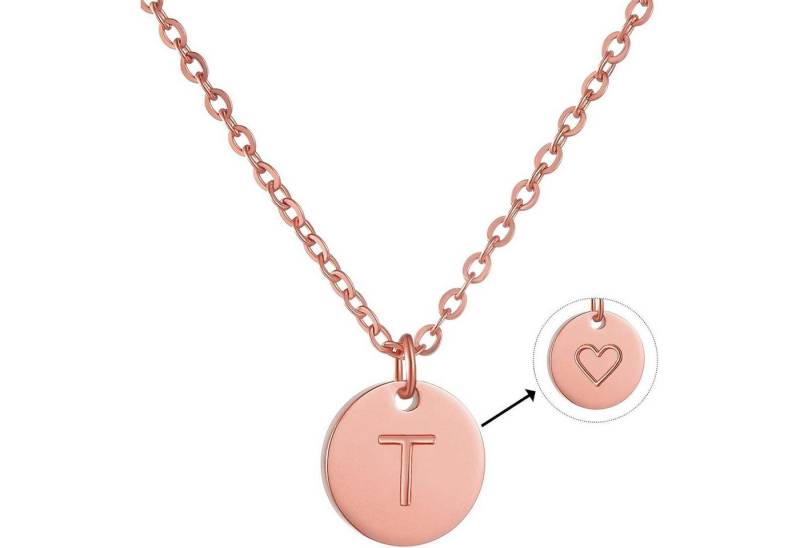 LuxusKollektion Kette und Anhänger Set Damen Initialen Kette Buchstaben Anhänger Rosegold von LuxusKollektion