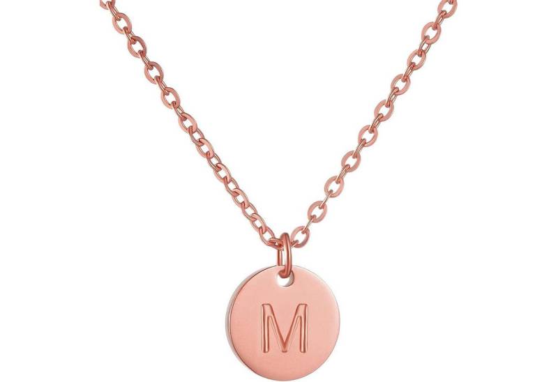 LuxusKollektion Kette und Anhänger Set Damen Initialen-Kette mit Buchstaben-Anhänger Roségold Herz von LuxusKollektion