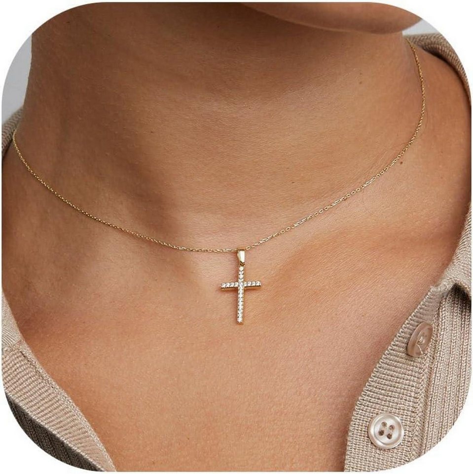 LuxusKollektion Kette und Anhänger Set Damen Kreuz Kette Gold 14K Vergoldet Layered Choker Halskette Exquisit LuxusKollektion Kette und Anhänger Set Damen Kreuz Kette Gold 14K Vergoldet Layered Choker Halskette Exquisit von LuxusKollektion
