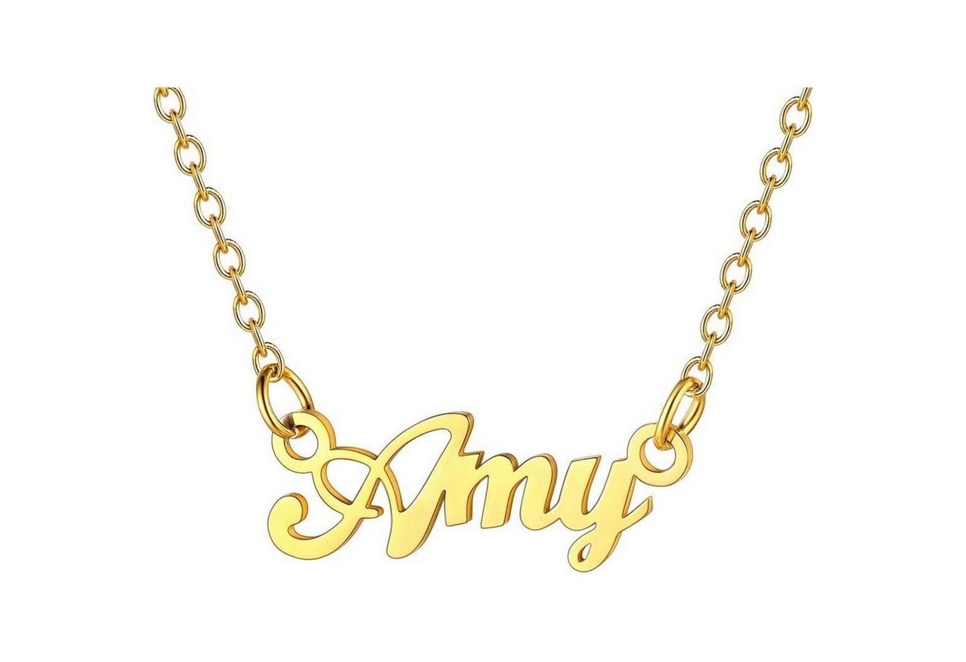 LuxusKollektion Kette und Anhänger Set Damen Namenskette Edelstahl/18k vergoldet Anhänger Halskette 45+5cm von LuxusKollektion