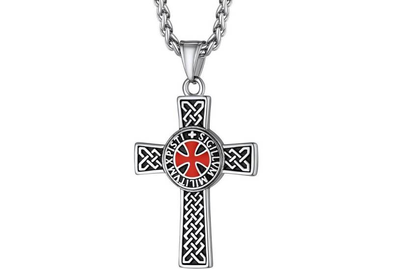 LuxusKollektion Kette und Anhänger Set Edelstahl Tempelritter Kette Kreuz Anhänger Geschenk Herren von LuxusKollektion