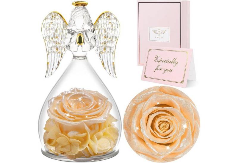LuxusKollektion Kette und Anhänger Set Ewige Rose Engel Geschenkset für Frauen Weihnachten Valentinstag von LuxusKollektion