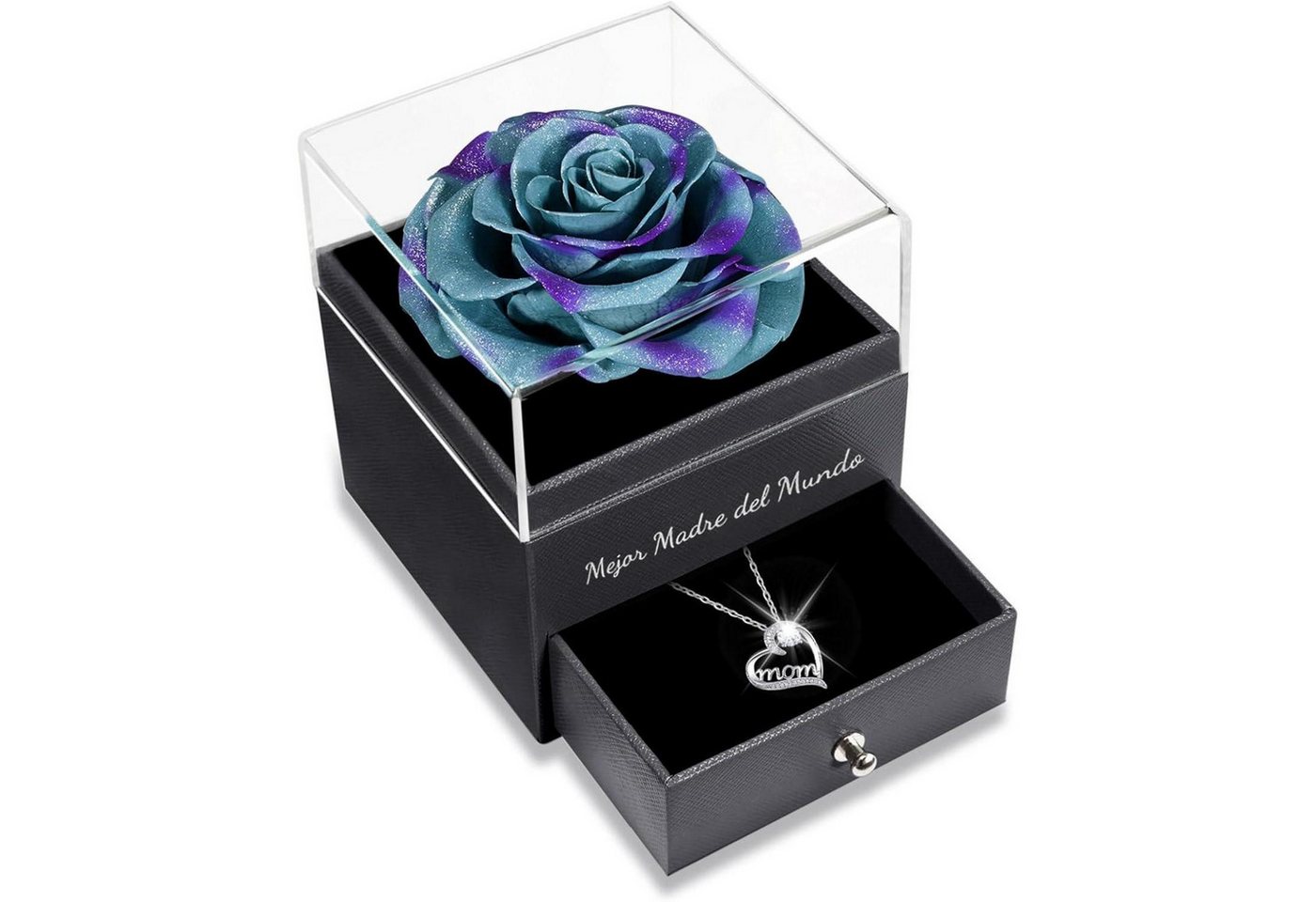 LuxusKollektion Kette und Anhänger Set Ewige Rose Geschenk für Mama mit Mom Halskette in Geschenkbox von LuxusKollektion