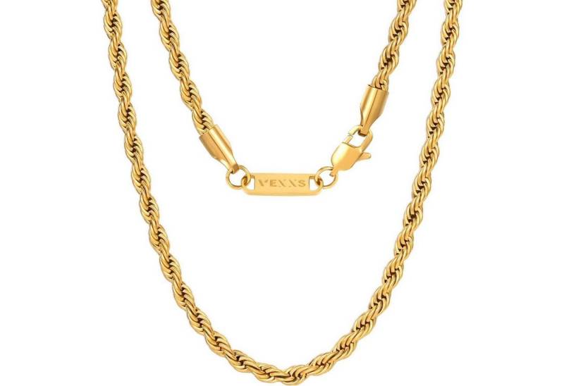 LuxusKollektion Kette und Anhänger Set Goldkette Kordelkette Herren 18K Vergoldet Golden-4mm 46.0 Zentimeter von LuxusKollektion
