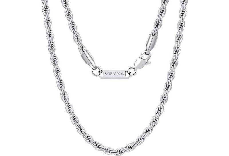 LuxusKollektion Kette und Anhänger Set Goldkette Kordelkette Herren 18K vergoldet Silbrig-4mm 51.0 Zentimeter von LuxusKollektion