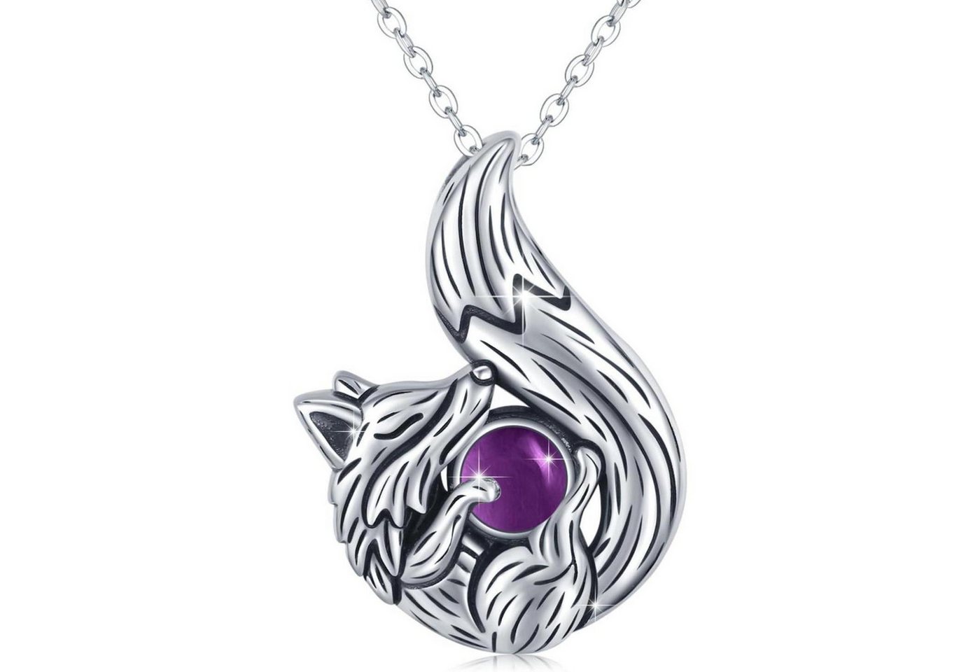 LuxusKollektion Kette und Anhänger Set Halskette 925 Silber Axolotl Delfin Schlange Damen Fuchs Kette von LuxusKollektion