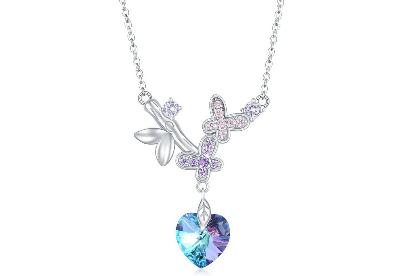 LuxusKollektion Kette und Anhänger Set Halskette 925 Silber Damen Fuchs Delfin Pferd Schmetterling Kette von LuxusKollektion