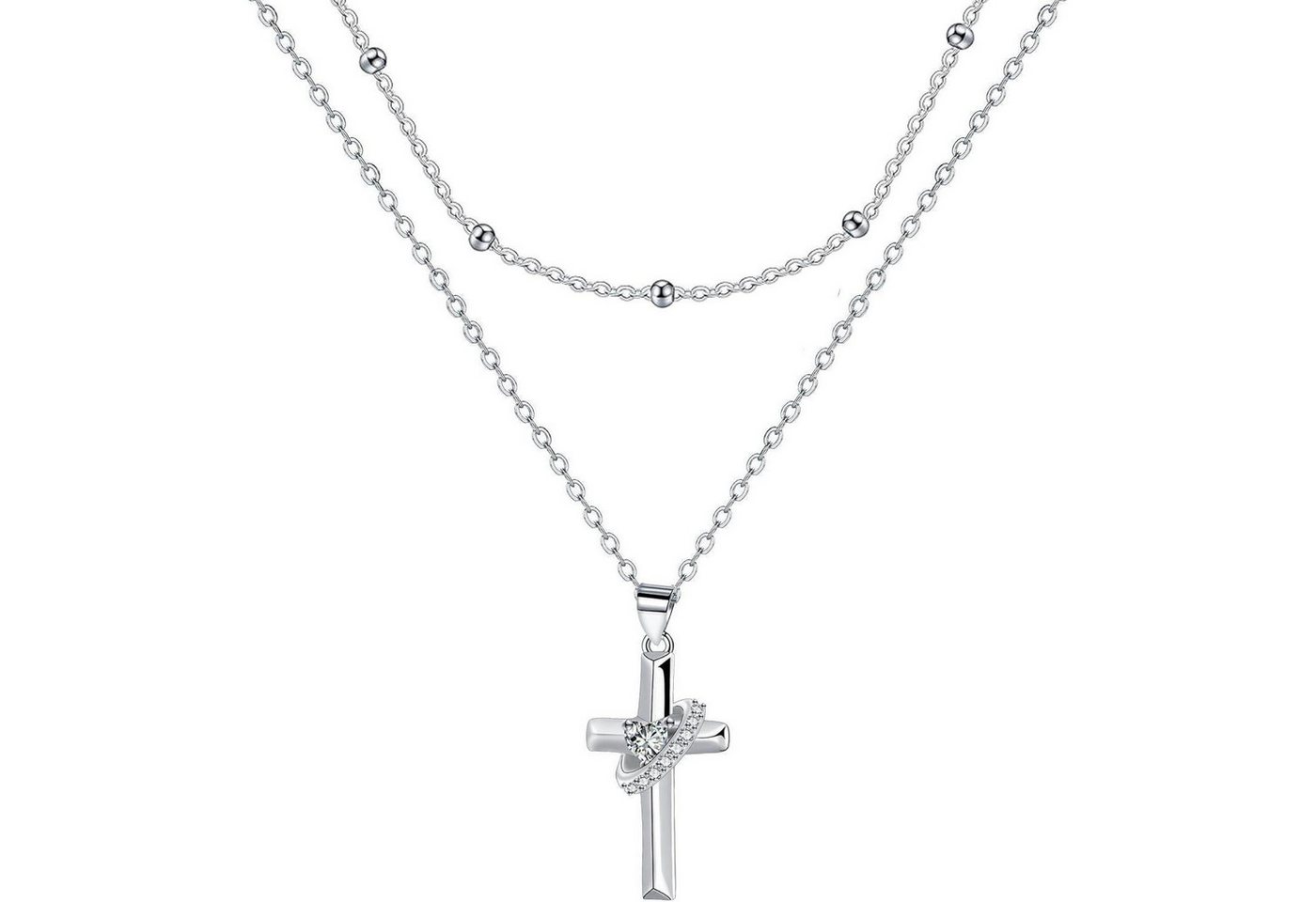 LuxusKollektion Kette und Anhänger Set Halskette 925 Silber Damen Geschenk Weihnachten Unendlichkeit-A von LuxusKollektion