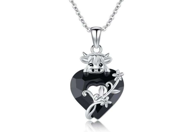 LuxusKollektion Kette und Anhänger Set Halskette 925 Sterling Silber Axolotl Fuchs Highland Cow Halskette von LuxusKollektion