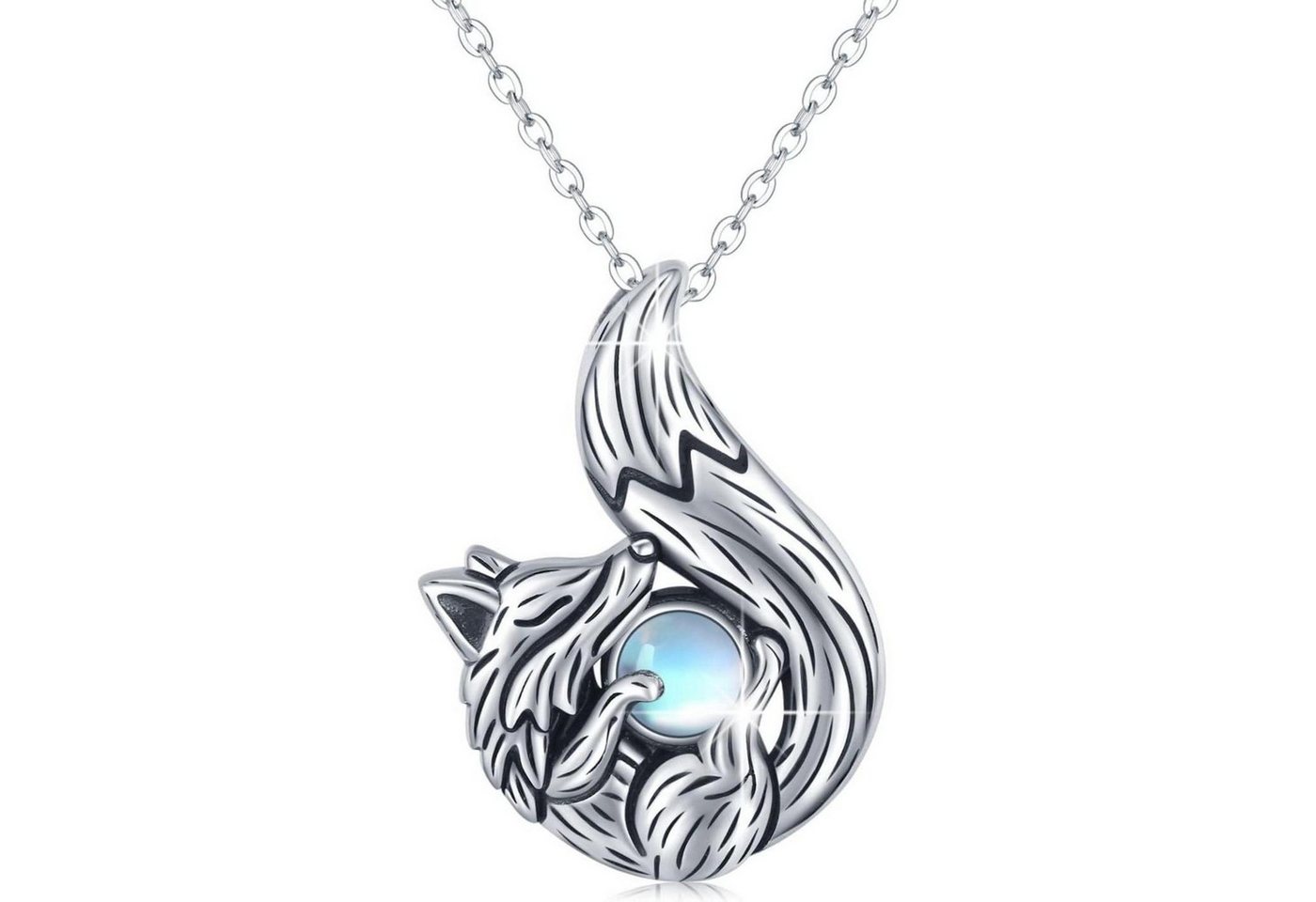 LuxusKollektion Kette und Anhänger Set Halskette 925 Sterling Silber Fuchs Delfin Pferd Fuchs Halskette von LuxusKollektion