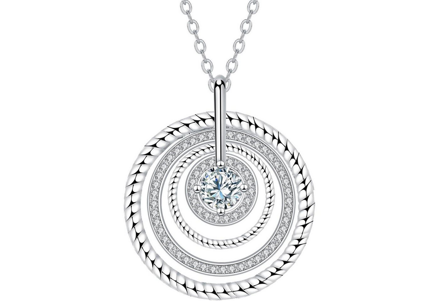 LuxusKollektion Kette und Anhänger Set Halskette 925 Sterling Silber Herz Anhänger Mama Frauen Spirale von LuxusKollektion