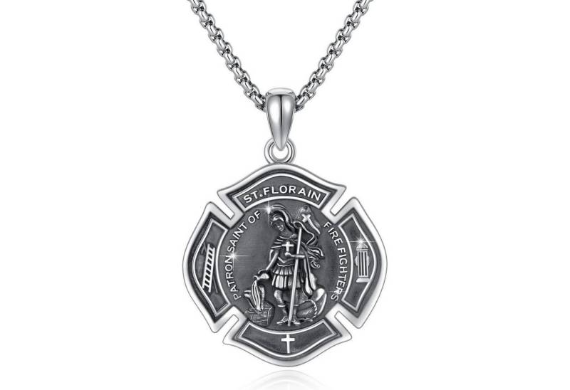 LuxusKollektion Kette und Anhänger Set Halskette 925 Sterlingsilber St Florian St St. Florian Halskette.1 von LuxusKollektion