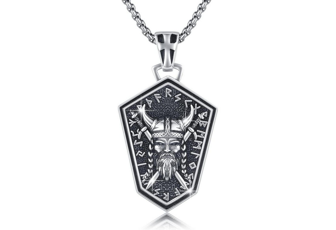 LuxusKollektion Kette und Anhänger Set Halskette 925 Sterlingsilber St Michael Männer Odin Halskette.16 von LuxusKollektion