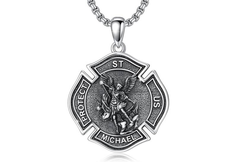 LuxusKollektion Kette und Anhänger Set Halskette 925 Sterlingsilber St Michael St St Michael Halskette 3 von LuxusKollektion