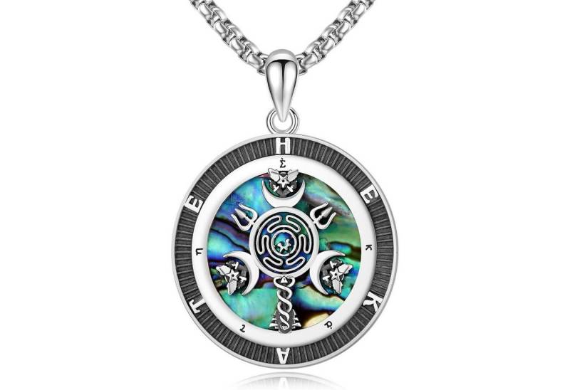LuxusKollektion Kette und Anhänger Set Halskette Abalone Anhänger 925 Sterling Silber Baum Gondor Hekate von LuxusKollektion