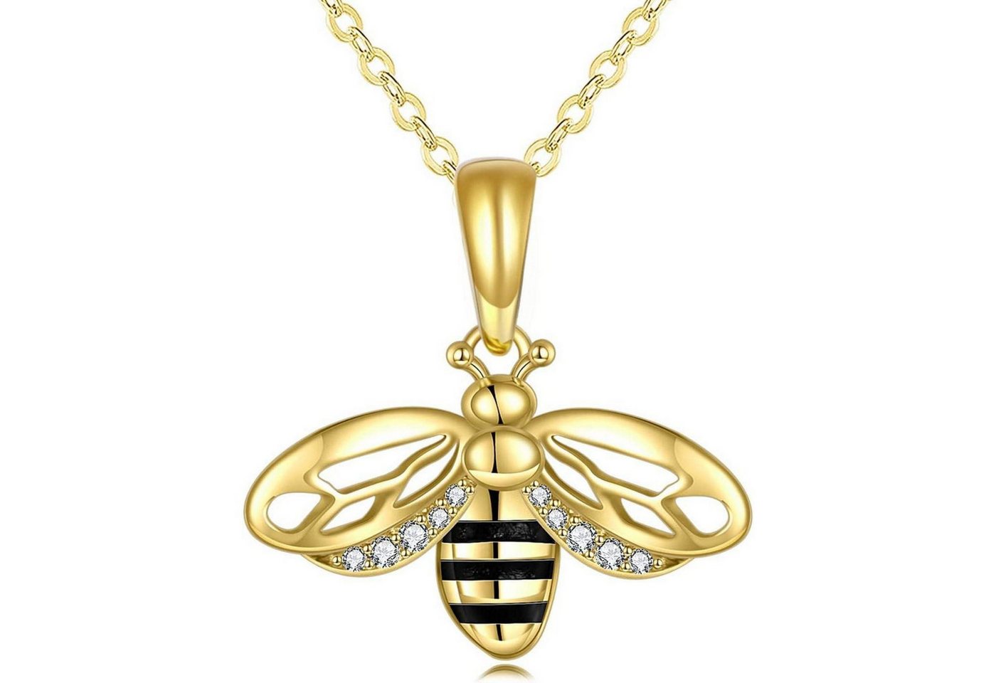 LuxusKollektion Kette und Anhänger Set Halskette Anhänger 925 Sterling Silber Damen Mädchen Biene von LuxusKollektion