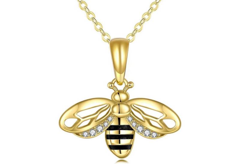 LuxusKollektion Kette und Anhänger Set Halskette Anhänger 925 Sterling Silber Damen Mädchen Biene von LuxusKollektion