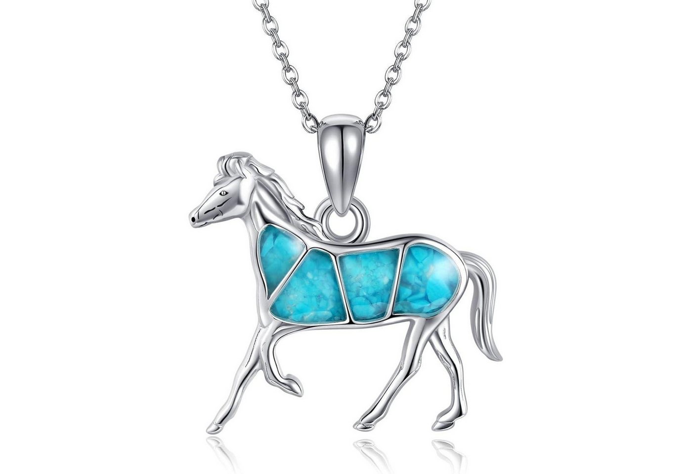 LuxusKollektion Kette und Anhänger Set Halskette Anhänger Sterling Silber Fuchs Mond Katze Pferde von LuxusKollektion