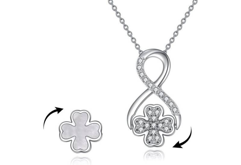 LuxusKollektion Kette und Anhänger Set Halskette Anhänger Sterlingsilber Geschenk Damen Mädchen Vierblättrig von LuxusKollektion