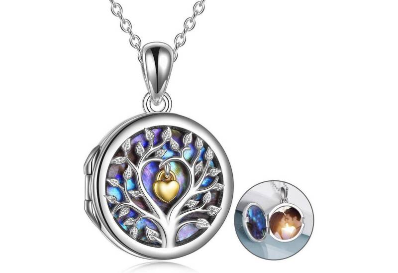 LuxusKollektion Kette und Anhänger Set Halskette Baum des Lebens Damen 925 Sterling Medaillon Halskette von LuxusKollektion